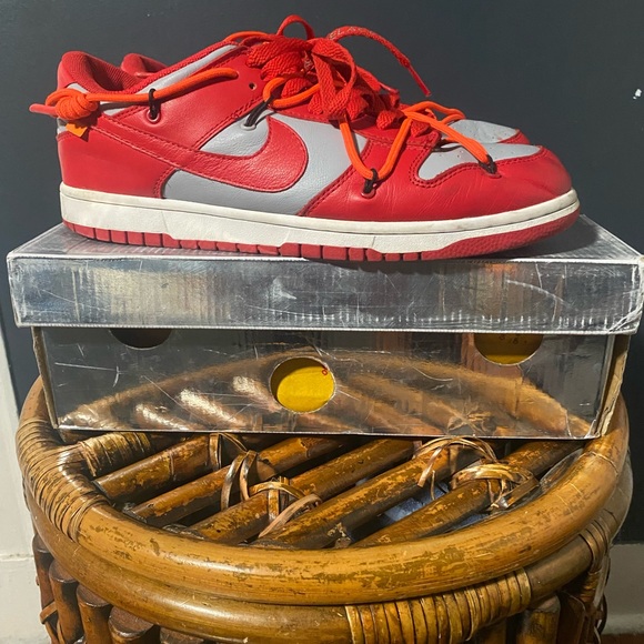 university red dunks off white